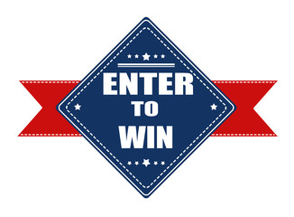 Enter to win label with ribbon