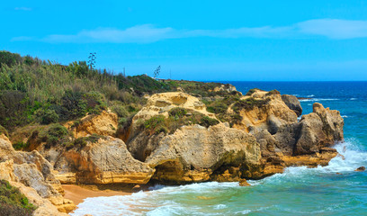 Fototapeta na wymiar Atlantic blossoming coast view (Algarve, Portugal).