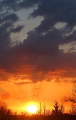 Beautiful sunset in the sky