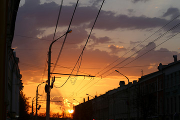 Beautiful sunset in the sky