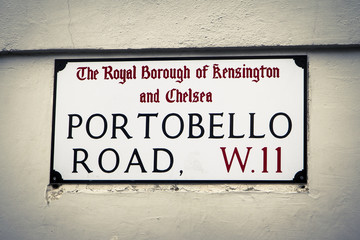 Portobello Street Sign, London, UK