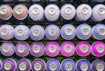 colorful cans of paint