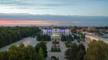 Fototapeta na wymiar Russia. Rostov region. Bataysk. The building of the city administration on Lenin Square