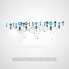 Obraz premium Networks - Connections - IoT, Cloud Computing, Social Media Concept Design