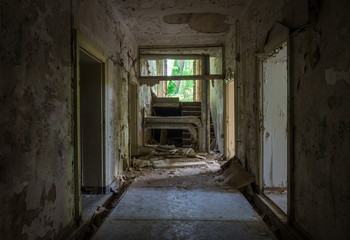 The old and ruined room of a building, lost places