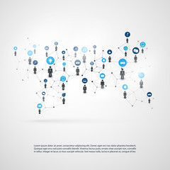 Networks - Connections - IoT, Cloud Computing, Social Media Concept Design