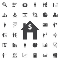 dollar house icon.