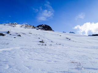 Splugen unterer Surettasee, winter landscape