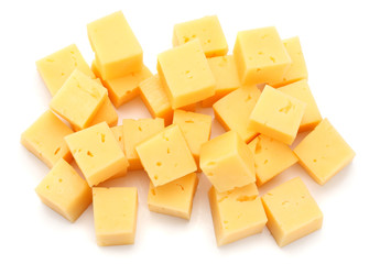 piece of cheese isolated on white background