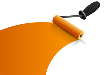 Orange Paintbrush Roller illustration