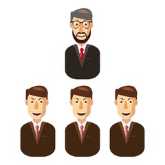 Business team icon, cartoon style