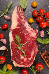 raw beef with ingredients