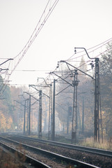 Railway track view, autumn