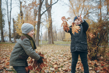 brothers in a park