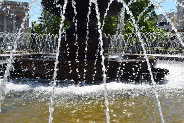 Classic fountain in city park