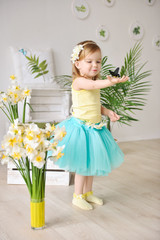 little girl with a butterfly