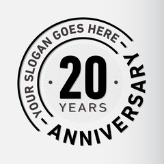 20 years anniversary logo template. Vector and illustration.