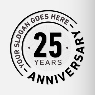 25 years anniversary logo template. Vector and illustration.