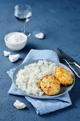 Coconut chicken crust with rice