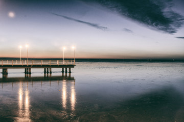 Obraz premium Pier at night - Jurata, Poland