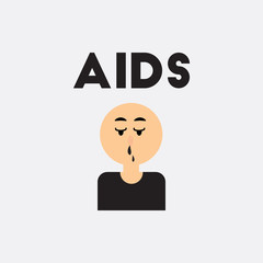 flowing snot nose Vector. various symptoms of AIDS on the human