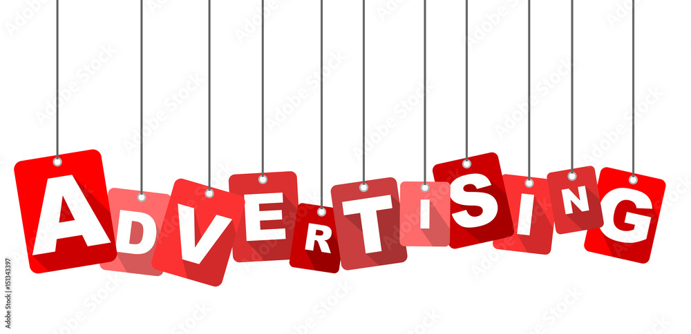 Fototapete Red vector flat design background advertising. It is well adapted for web design.