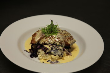 Fine dinning fish up-close