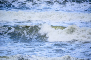 Beautiful stormy sea with waves