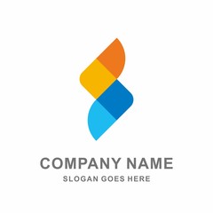 Monogram Letter S Geometric Square Circle Digital Technology Computer Business Company Stock Vector Logo Design Template 