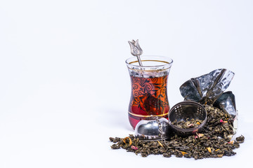 Turkish glass infuser and Mango green tea