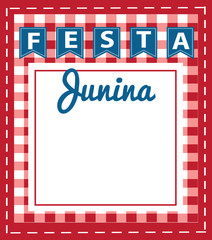 Fototapeta na wymiar Festa Junina is June Feast in Portuguese. Country party background vector with copy space.