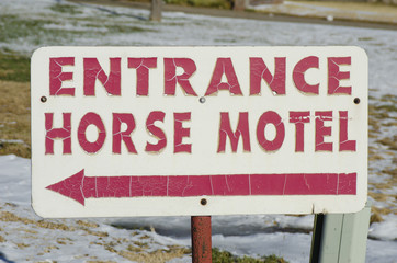 Fototapeta premium Horse Motel Entrance Sign