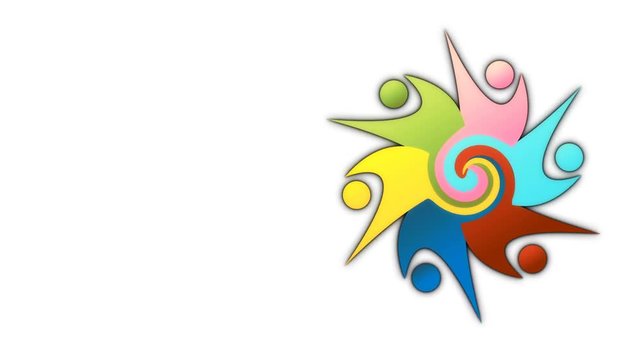 Teamwork Group of Diversed People Uniting Together. 4k HD Motion Graphic