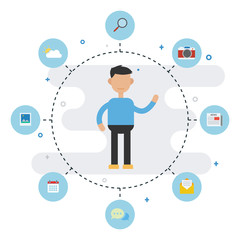 Man concept with icon about what they need