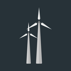 Power alternative energy and eco turbine wind station technology renewable nature vector illustration