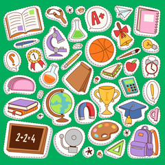 School icons vector set education collection