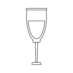 wine glass icon image vector illustration design single black line