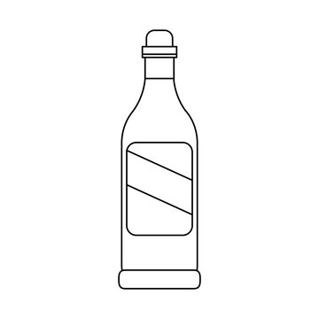 wine bottle icon image vector illustration design single black line