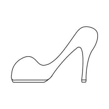 stiletto heel icon image vector illustration design single black line