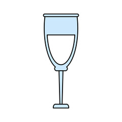 wine glass icon image vector illustration design partially colored