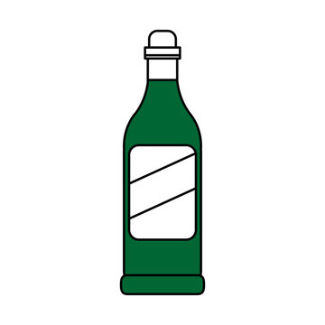 wine bottle icon image vector illustration design partially colored