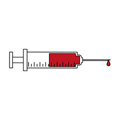 syringe healthcare icon image vector illustration design partially colored