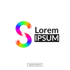 Rainbow abstract logo template. Sign S. Vector