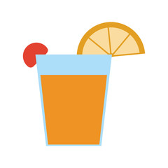 cocktail in garnished glass icon image vector illustration design 
