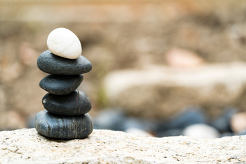 Balance stone stack, the difference always outstanding and put on top, stone, balance, rock, peaceful concept