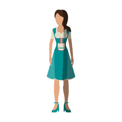 woman in traditional german bavarian costume icon image vector illustration design 
