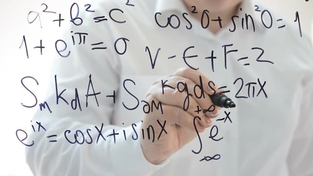 We write mathematical formulas.
