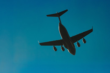 Passenger aircraft in the sky