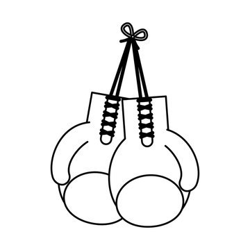 boxing gloves icon image vector illustration design  single black line