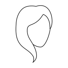 faceless woman with long hair icon image vector illustration design  single black line